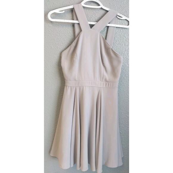 Lulus Dresses & Skirts - Lulu's Forevermore Gray Halter Skater Dress Size XSmall